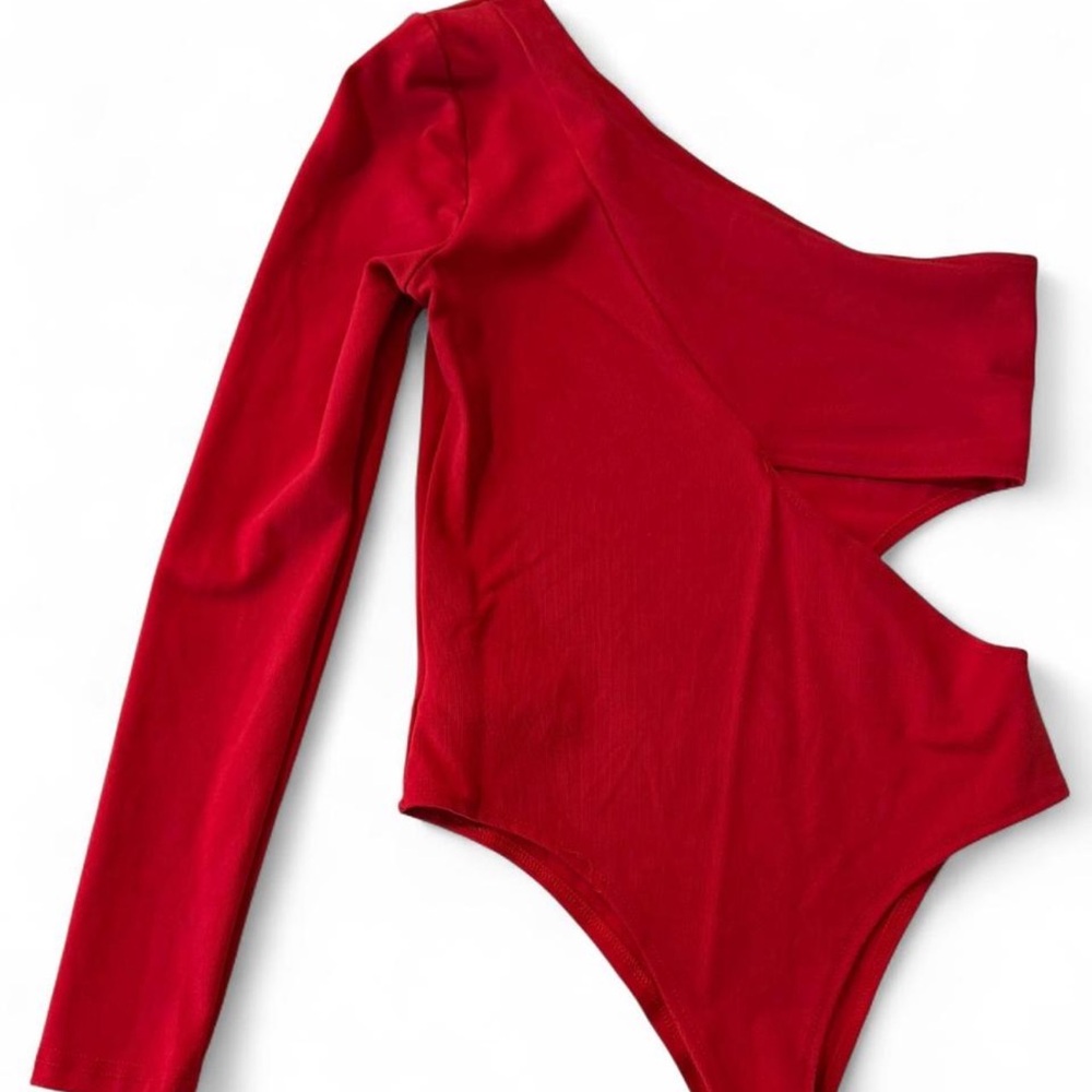 Red Long Sleeve Bodysuit